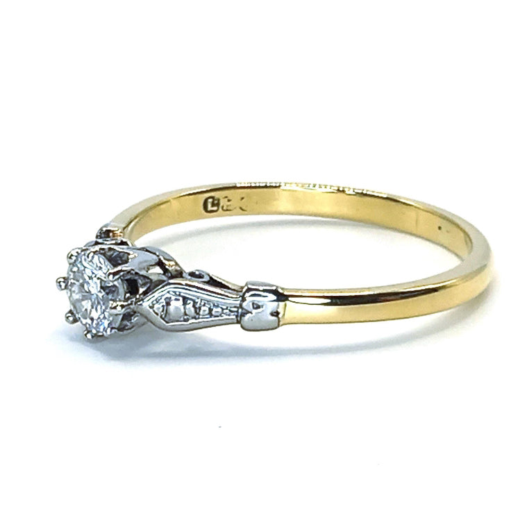 Pre-owned 18ct Gold & Platinum Diamond Ring