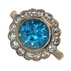 Pre-owned Blue Zircon & Diamond Ring