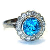 Pre-owned Blue Zircon & Diamond Ring