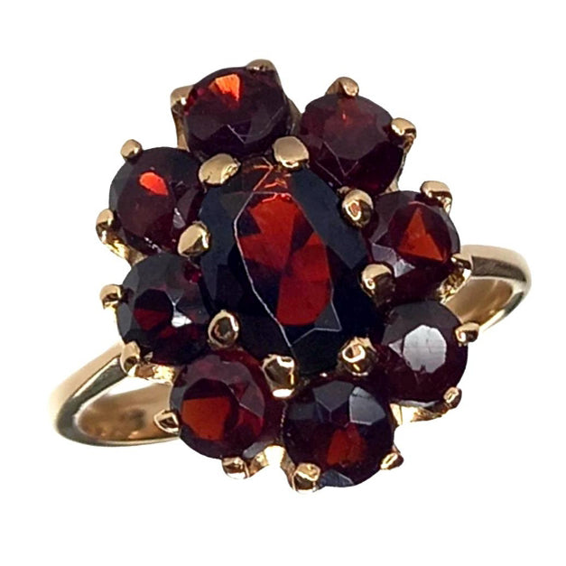 Pre-owned Garnet Cluster Ring