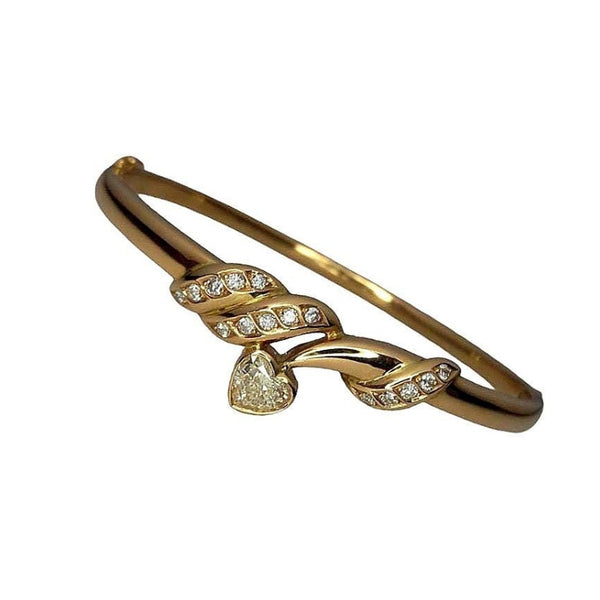 Pre-owned Heart-Cut Diamond Bangle