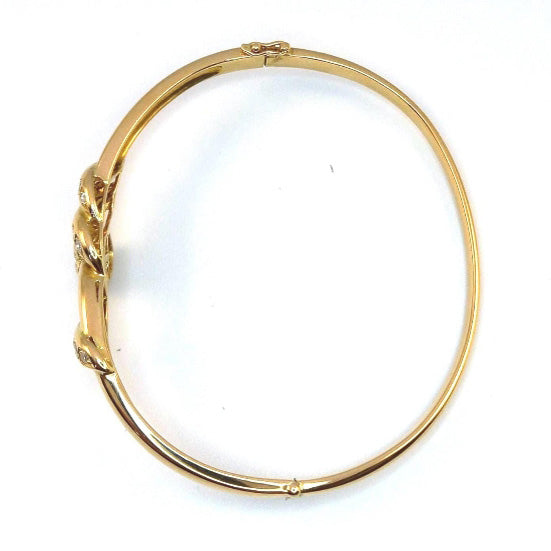 Pre-owned Heart-Cut Diamond Bangle