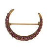 Vintage 9ct Gold Ruby Crescent Brooch