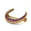 Vintage 9ct Gold Ruby Crescent Brooch