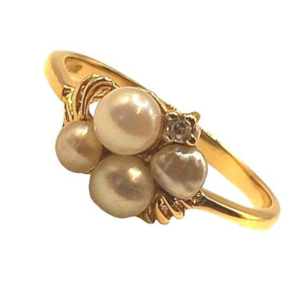 Pre-owned Pearl & Diamond Ring