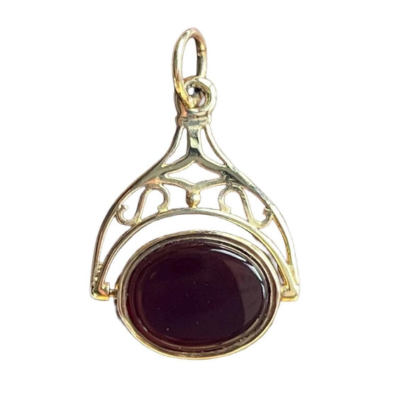Pre-owned Carnelian & Onyx Spinner Fob
