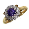 Pre-owned 18ct Gold Amethyst & Diamond Cluster Ring