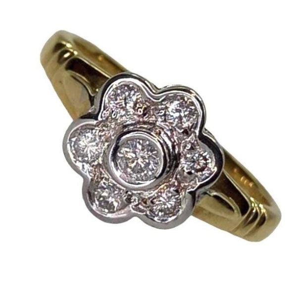 Pre-owned Diamond Flower Cluster Ring