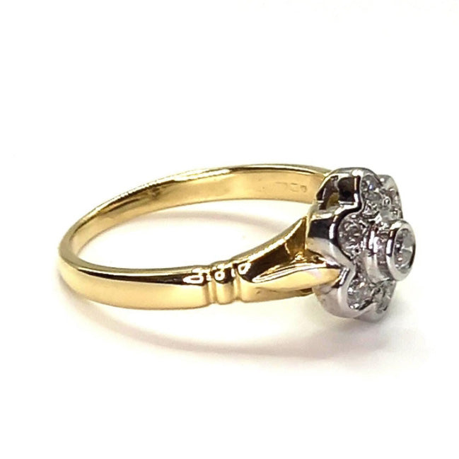 Pre-owned Diamond Flower Cluster Ring