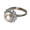 Pre-owned Cultured Pearl & Diamond Ring