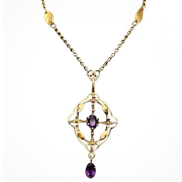 Pre-owned 9ct Gold Amethyst Necklace