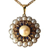 Pre-owned 9ct Gold Pearl & Sapphire Pendant