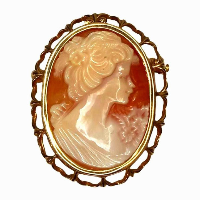 Vintage 9ct Gold Cameo Brooch/Pendant