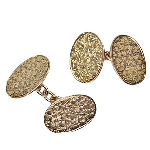 Antique 9ct Gold Patterned Cufflinks