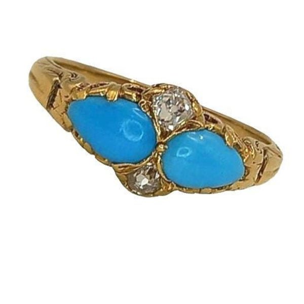 Vintage Turquoise & Diamond Ring