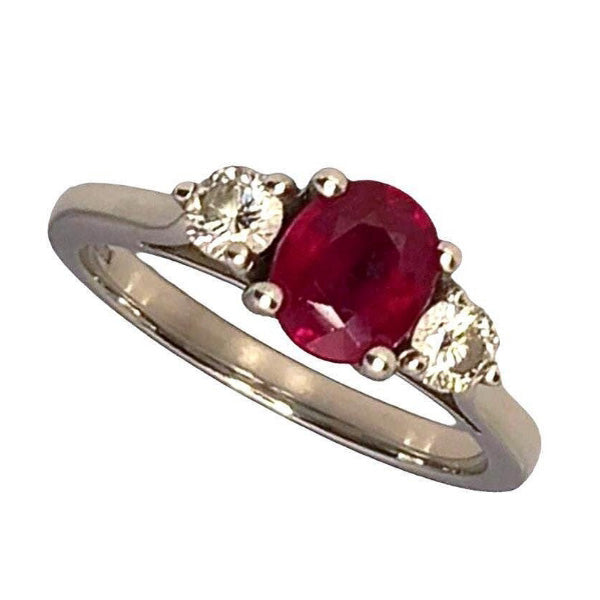 Pre-owned 18ct White gold Ruby & Diamond Ring
