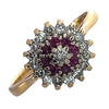 Pre-owned Ruby & Diamond Cluster Ring