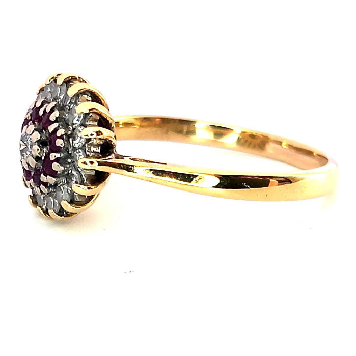Pre-owned Ruby & Diamond Cluster Ring