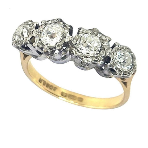 Pre-owned 18ct Gold Diamond Four Stone Eternity Ring