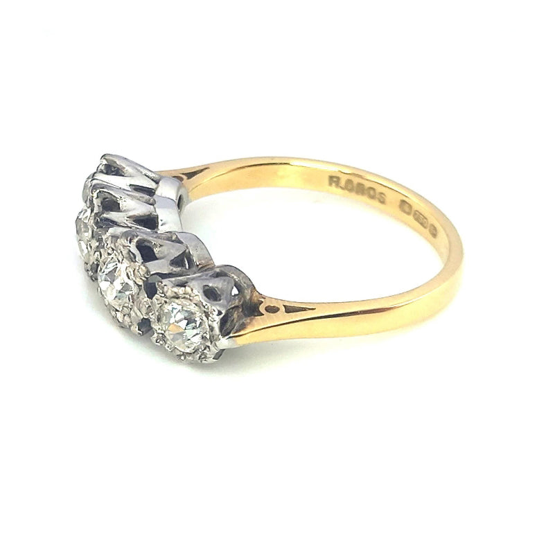 Pre-owned 18ct Gold Diamond Four Stone Eternity Ring