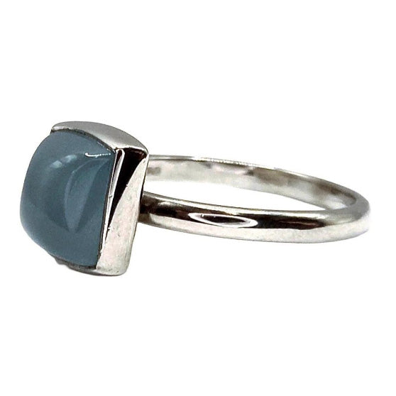 Pre-owned 18ct White-gold Aquamarine Ring