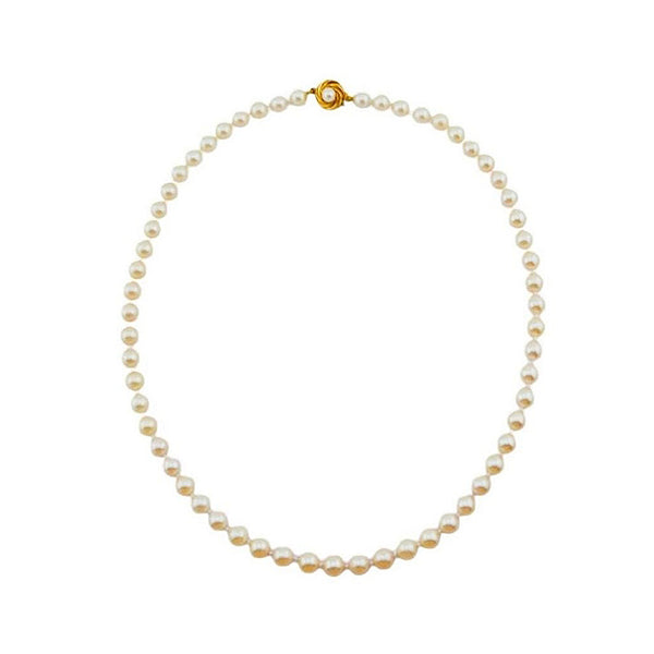 Pre-owned 9ct Gold 18 Inch Cultured Pearl Necklace