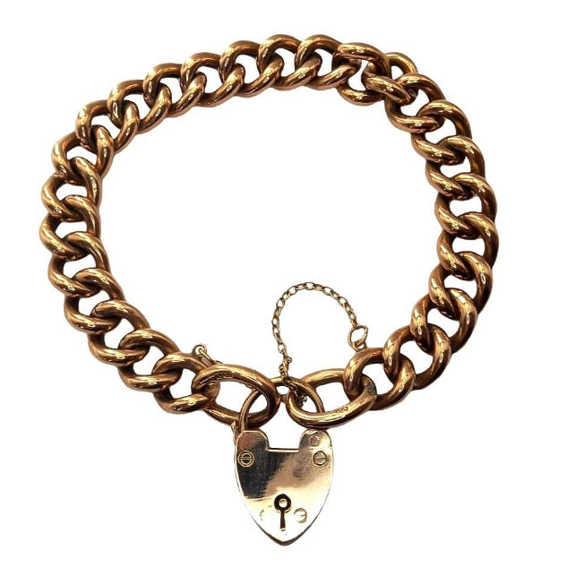 Antique 9ct Rose-Gold Charm Bracelet