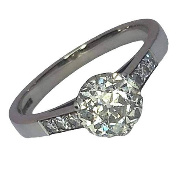 Vintage 18ct White Gold Old-European Cut Diamond Ring