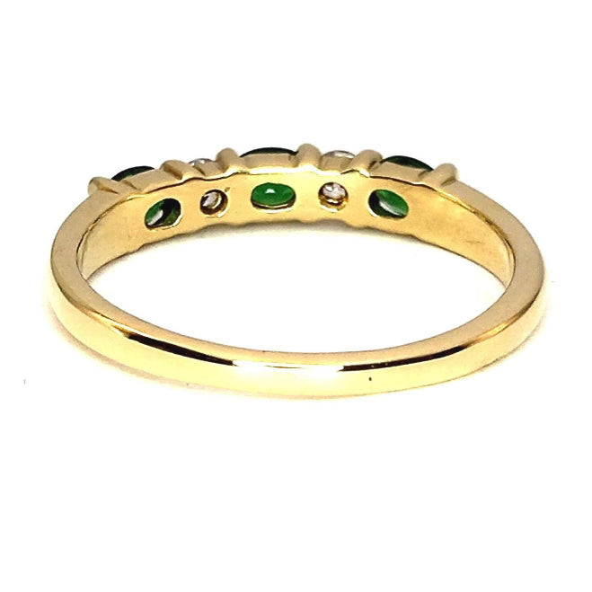 Pre-owned 18ct Gold Tsavorite & Diamond Ring