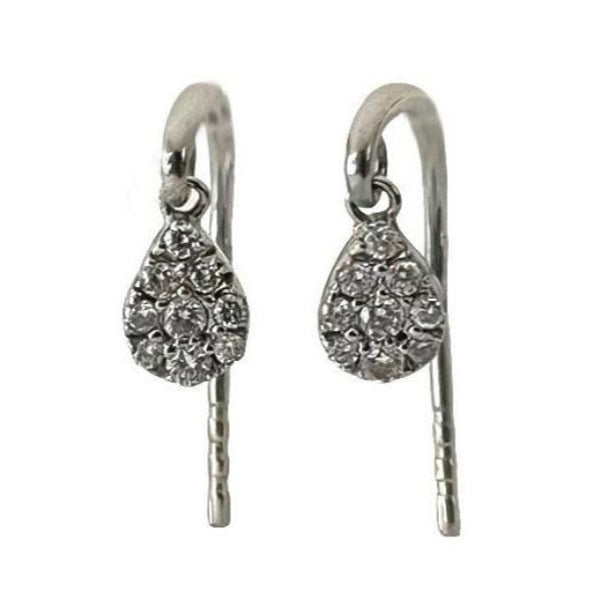 Pre-owned 18ct White-Gold Diamond Drop Earrings