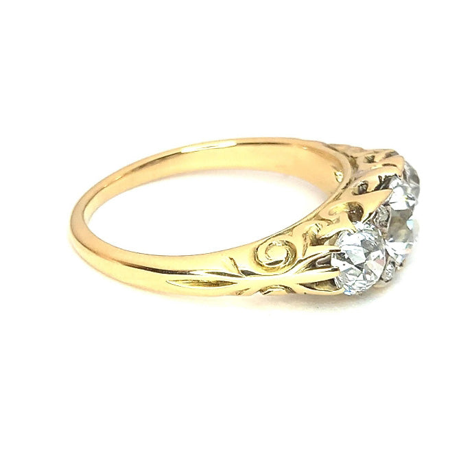 Vintage Old-Cut Diamond Trilogy Ring
