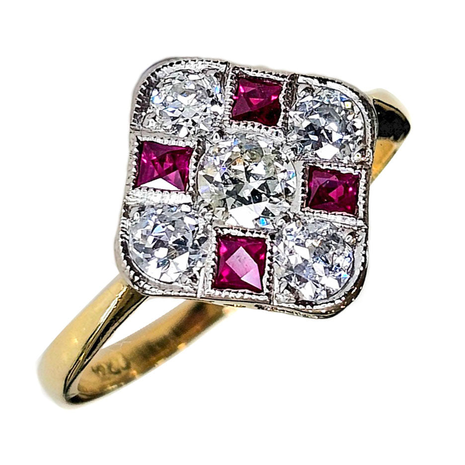 Vintage Ruby & Diamond Ring