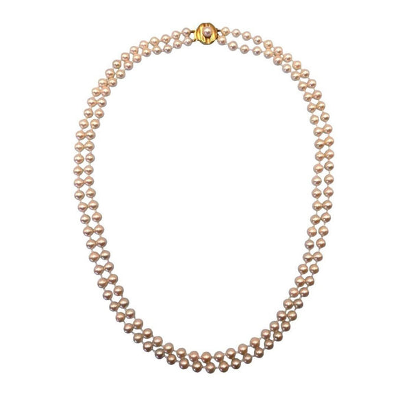 Pre-owned Two-Row Cultured Pearl Necklace