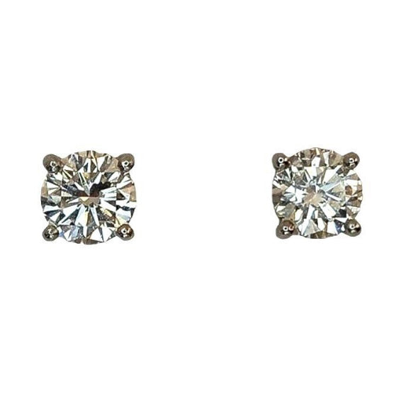Pre-owned Platinum Diamond Stud Earrings