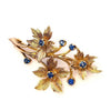Vintage 9ct Gold Sapphire Flower Brooch