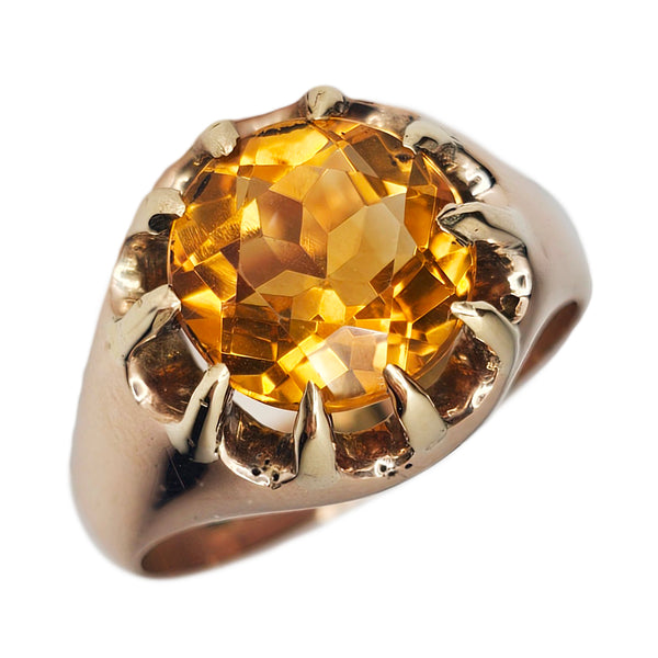 Antique 9ct Gold Citrine Ring