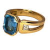 Pre-owned Blue Topaz & Diamond Ring