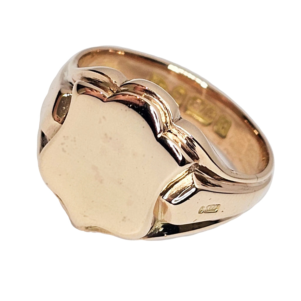 Antique 9ct Gold Shield Signet Ring