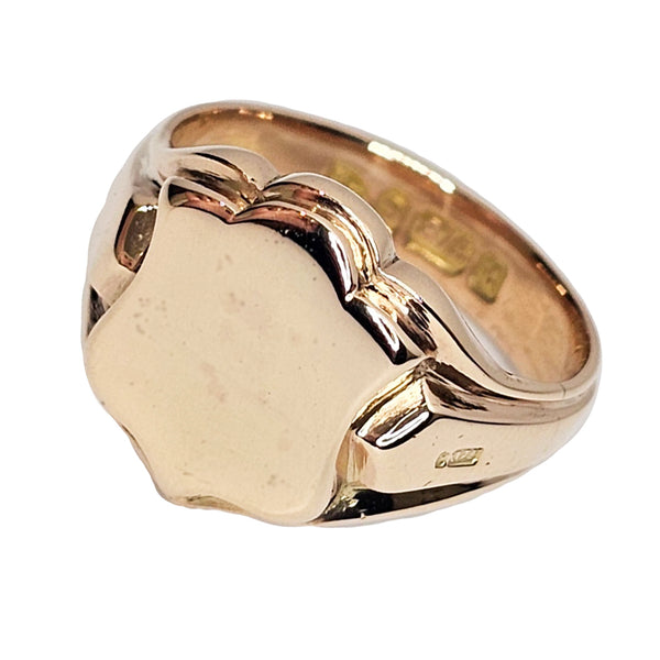 Antique 9ct Gold Shield Signet Ring