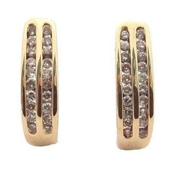 Pre-owned Diamond J-Hoop Earrings