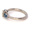 Pre-owned Platinum Diamond & Aquamarine Trilogy Ring