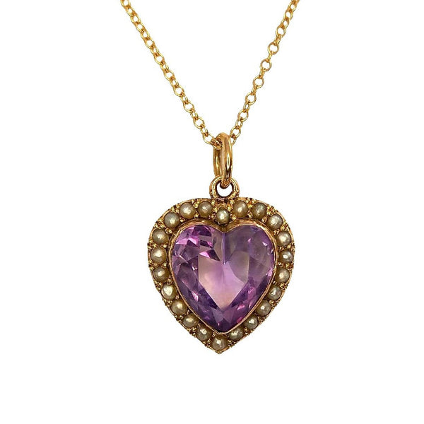 Vintage Amethyst & Seed Pearl Necklace