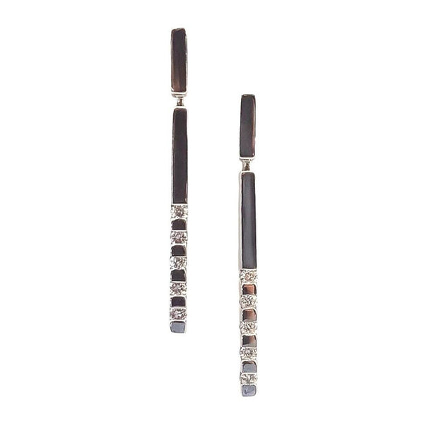 Pre-owned 18ct White-Gold Diamond Drop Earrings