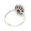 Pre-owned 18ct White-Gold Ruby & Diamond Cluster Ring