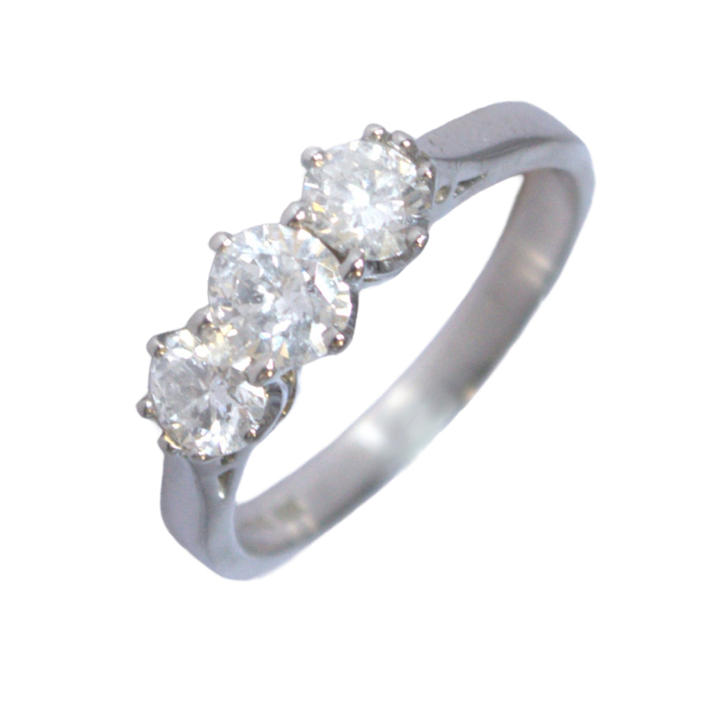 Pre-Owned Platinum Diamond Trilogy Ring