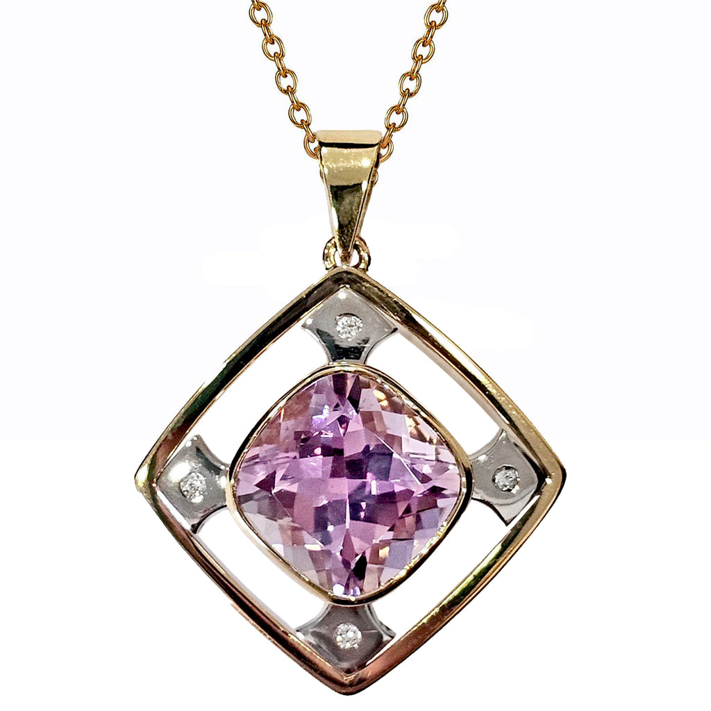 Pre-Owned Kunzite & Diamond Pendant