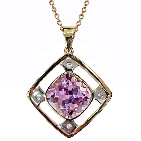 Pre-Owned Kunzite & Diamond Pendant