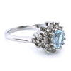 Pre-owned 18ct White-Gold Aquamarine & Diamond Ring
