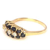 Pre-owned Three Row Sapphire & Diamond Ring