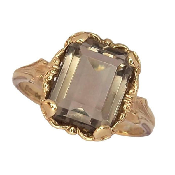Vintage 9ct Gold Smokey Quartz Ring